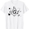 Freemason square & compass Masonic paint splat T-Shirt