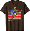 Vintage US Flag Real Mason Square & Compass Masonic T-Shirt