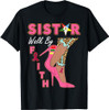 OES SiStar Leopard Walk By Faith Breast Cancer Awareness T-Shirt