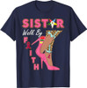 OES SiStar Leopard Walk By Faith Breast Cancer Awareness T-Shirt