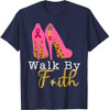 OES Leopard Pink Star Walk By Faith Breast Cancer Awareness T-Shirt