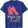 OES Leopard Pink Star Walk By Faith Breast Cancer Awareness T-Shirt