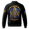 Customize Lodge Name Name and Number Freemasonry Masonic Symbol Unisex Bomber Jacket S-5XL
