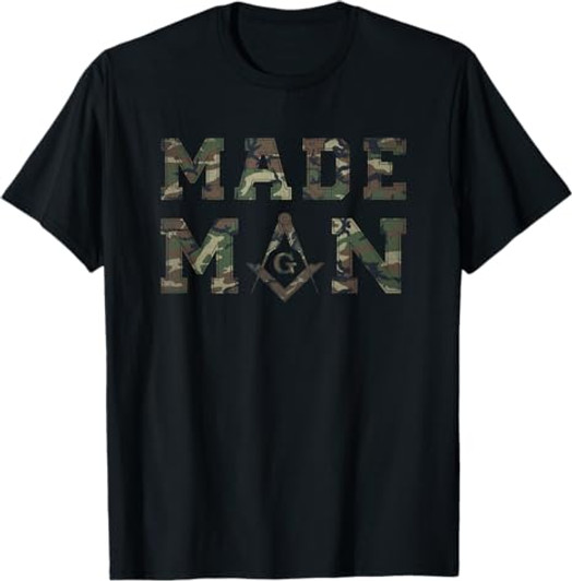 Made Man - Masonic Veteran Camo Design - Freemason T-Shirt T-Shirt