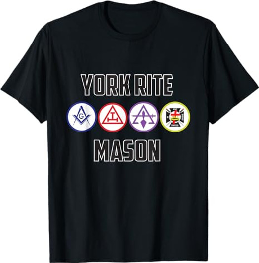 York Rite Mason T Shirt Masonic Tee T-Shirt