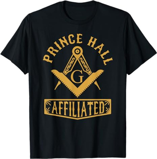 Masonic PHA Prince Hall Affiliated Square Compass Freemason T-Shirt