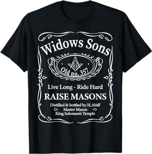 Masonic Widow's Sons No.357 Whiskey Raise Masons Fathers Day T-Shirt