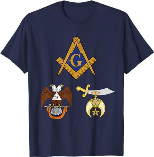 Master Mason 32nd Degree Shrine AASR Noble Masonic WD Blue T-Shirt