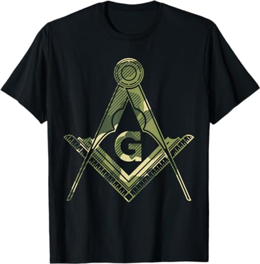 Mason Square & Compass Camo Camouflage Freemason Masonic T-Shirt