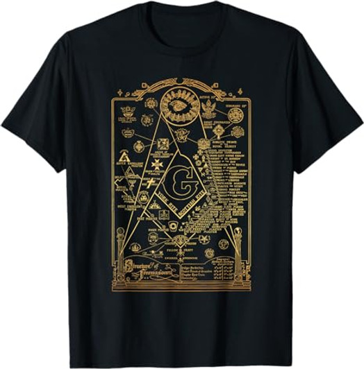 Structure of Freemasonry Square and Compass, Diagram T-Shirt T-Shirt