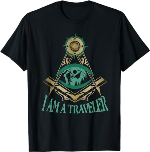 Masonic Freemasonry Fraternal Square Compass I Am A Traveler T-Shirt