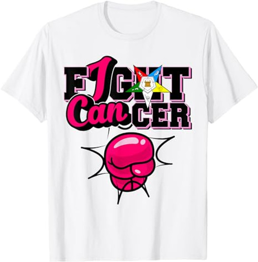 OES I Can Fight of the Eastern Star Breast Cancer Awareness T-Shirt