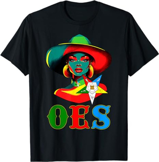 OES Black Sister Floppy Hat Eastern Star Women's Equality T-Shirt