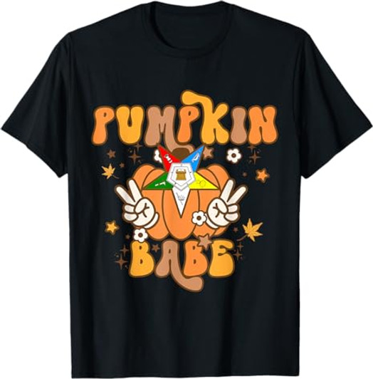 OES Pumpkin Babe Retro Order of Eastern Star Thanksgiving T-Shirt
