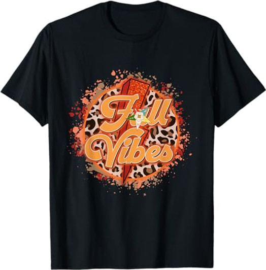 OES Fall Vibes Retro Leopard of the Eastern Star Halloween T-Shirt