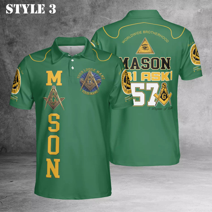 Personalized Mason Worldwide Brotherhood 3D Polo Shirt Size S-5XL