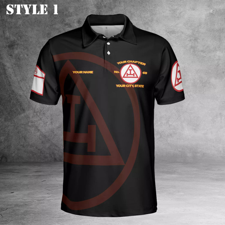 Custom Name Royal Arch Masonry York Rite Freemasonry Masonic Polo Shirt S-5XL