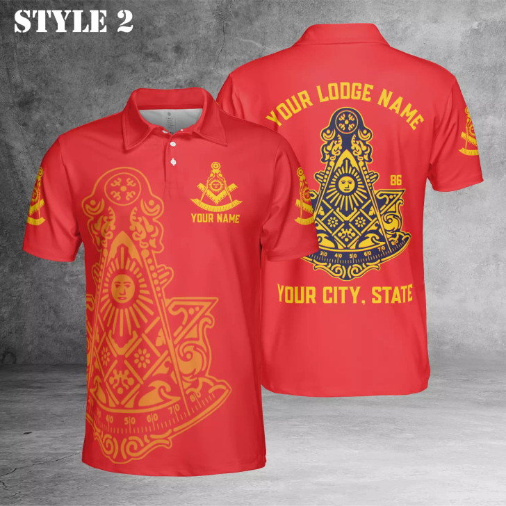 Personalized Name Past Master Freemasonry Polo Shirt Size S-5XL