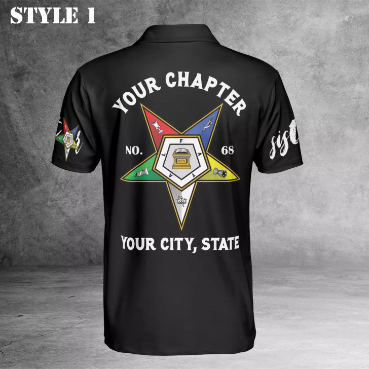 Custom Name OES Order of the Eastern Star Sistar Polo Shirt S-5XL