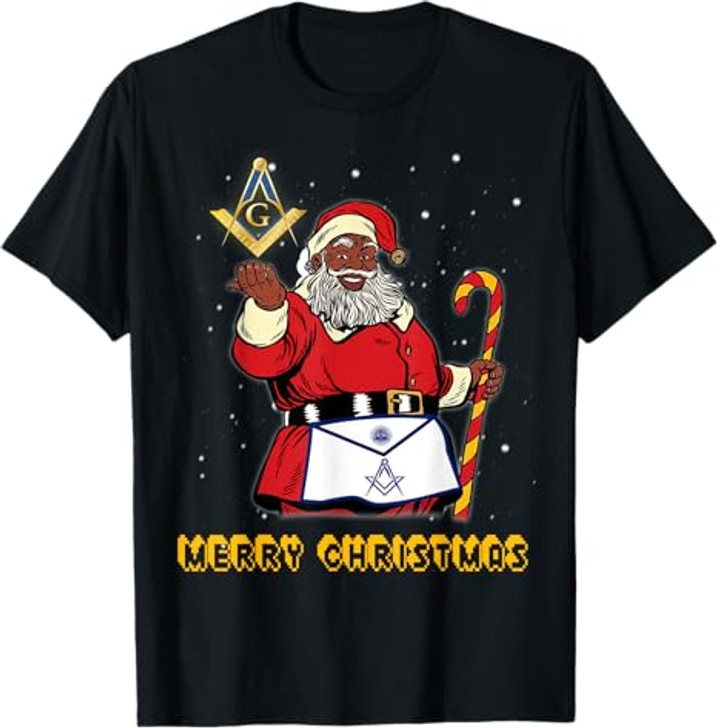 Masonic Santa Claus Mason Apron Merry Christmas And New Year T-Shirt
