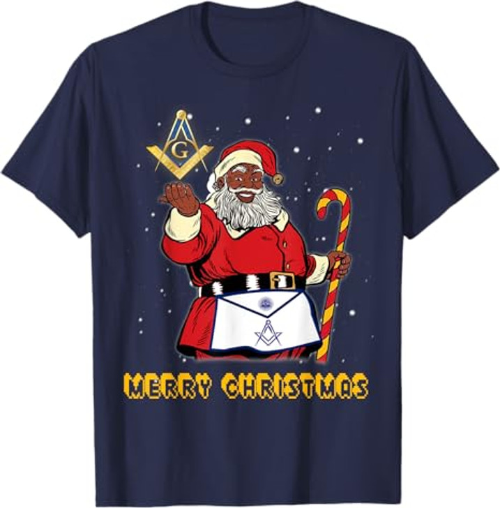 Masonic Santa Claus Mason Apron Merry Christmas And New Year T-Shirt