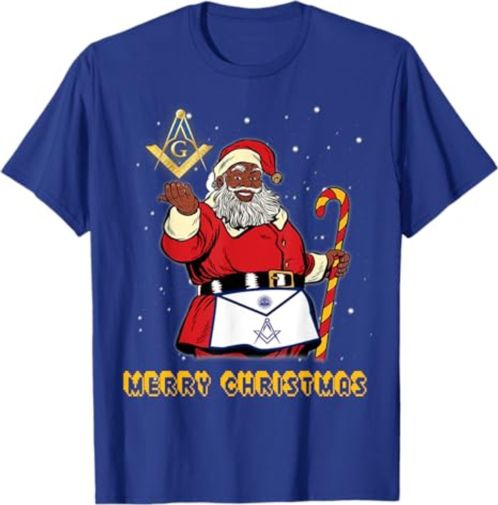 Masonic Santa Claus Mason Apron Merry Christmas And New Year T-Shirt