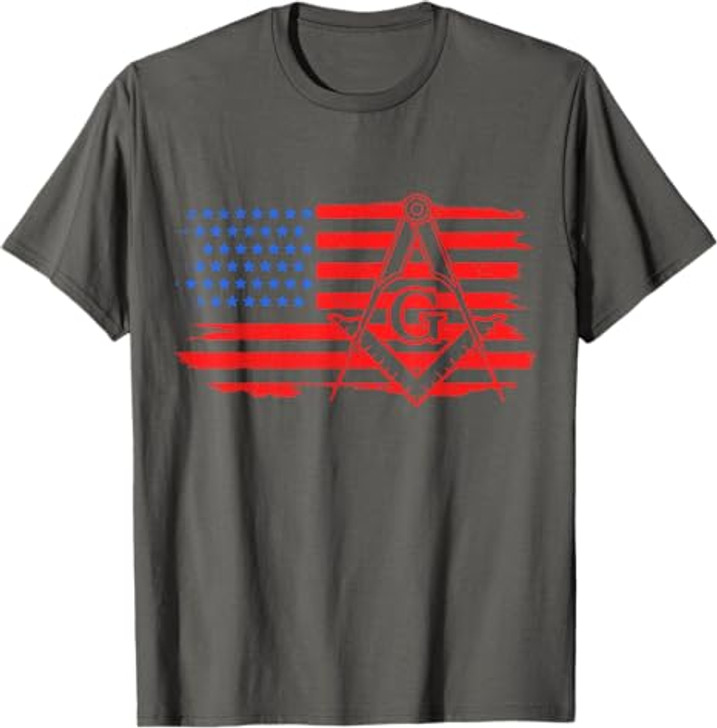 Mason Masonic US Flag Square T-Shirt