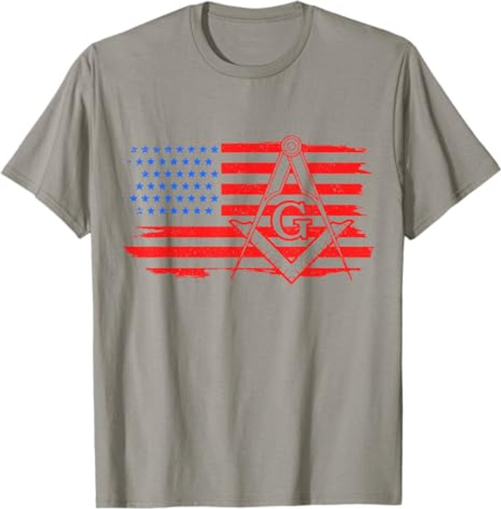 Mason Masonic US Flag Square T-Shirt