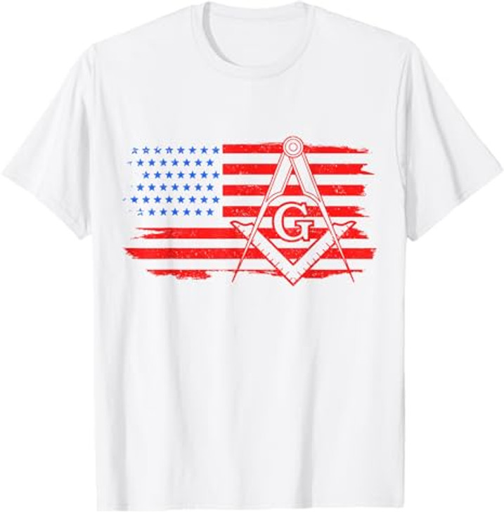 Mason Masonic US Flag Square T-Shirt