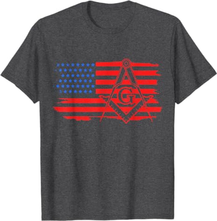 Mason Masonic US Flag Square T-Shirt