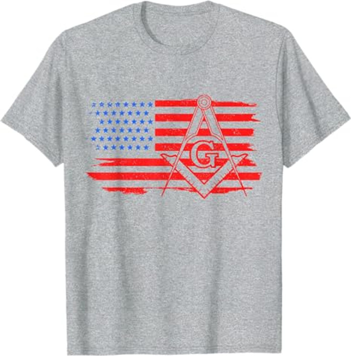 Mason Masonic US Flag Square T-Shirt