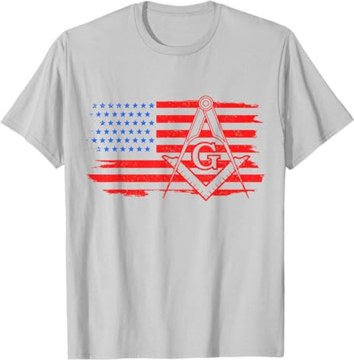 Mason Masonic US Flag Square T-Shirt