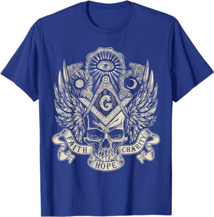 Masonic Skull God's Eye Faith Hope Charity Fathers Christmas T-Shirt