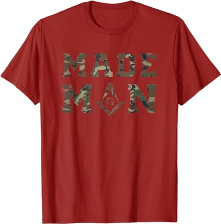 Made Man - Masonic Veteran Camo Design - Freemason T-Shirt T-Shirt