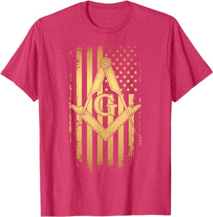 Masonic American Flag Square and Compass - Freemason T-Shirt