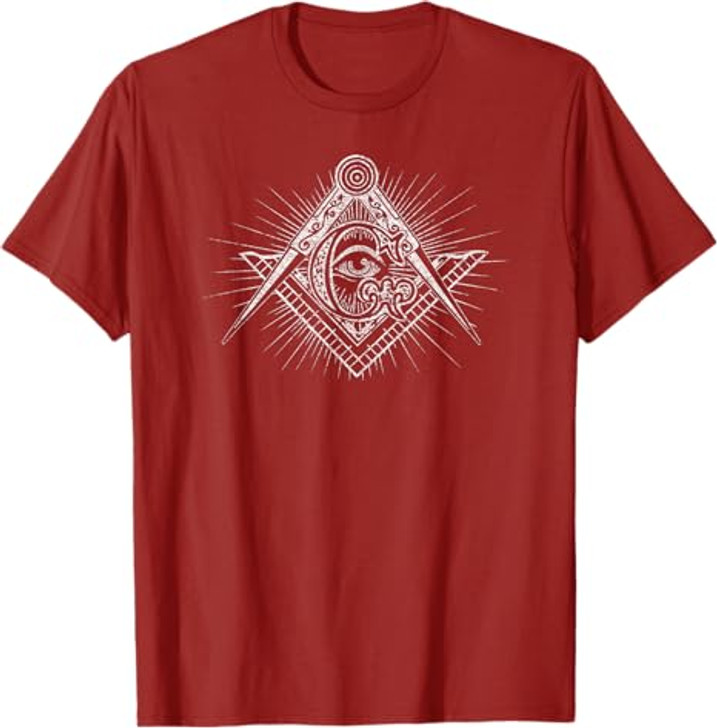 MASONIC SQUARE AND COMPASS FREEMASON ALL SEEING EYE T-Shirt