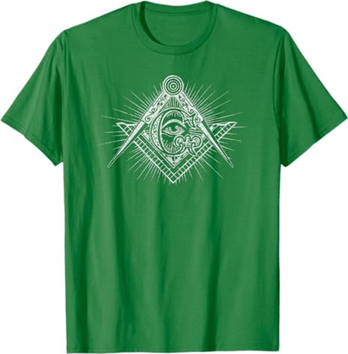 MASONIC SQUARE AND COMPASS FREEMASON ALL SEEING EYE T-Shirt