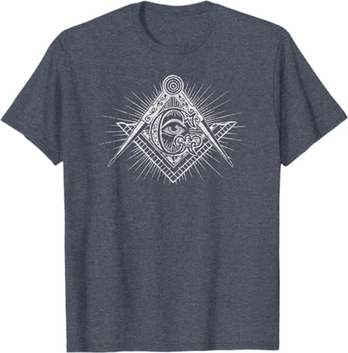MASONIC SQUARE AND COMPASS FREEMASON ALL SEEING EYE T-Shirt