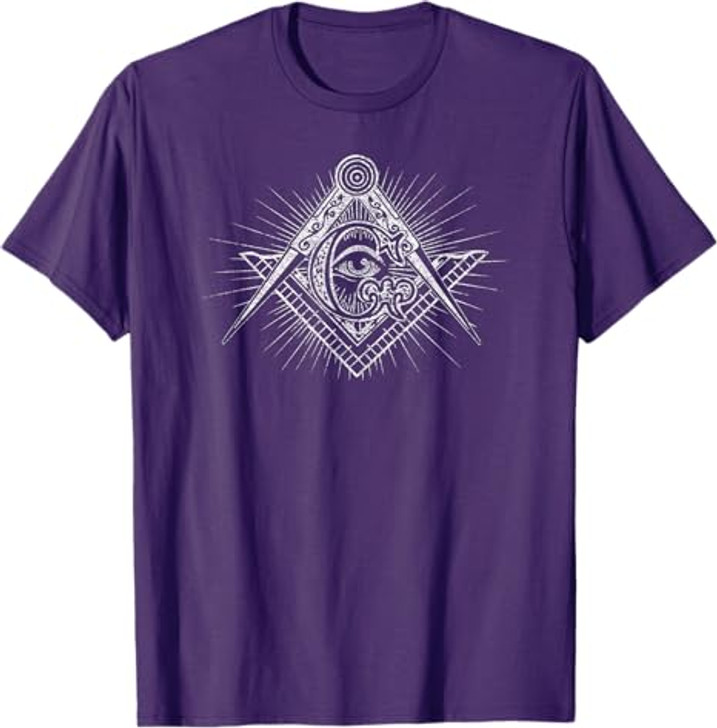 MASONIC SQUARE AND COMPASS FREEMASON ALL SEEING EYE T-Shirt