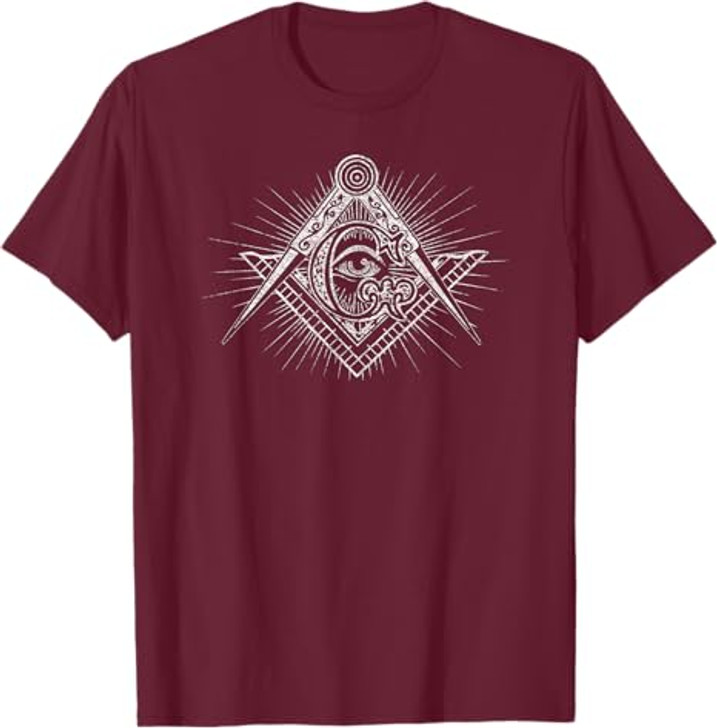 MASONIC SQUARE AND COMPASS FREEMASON ALL SEEING EYE T-Shirt