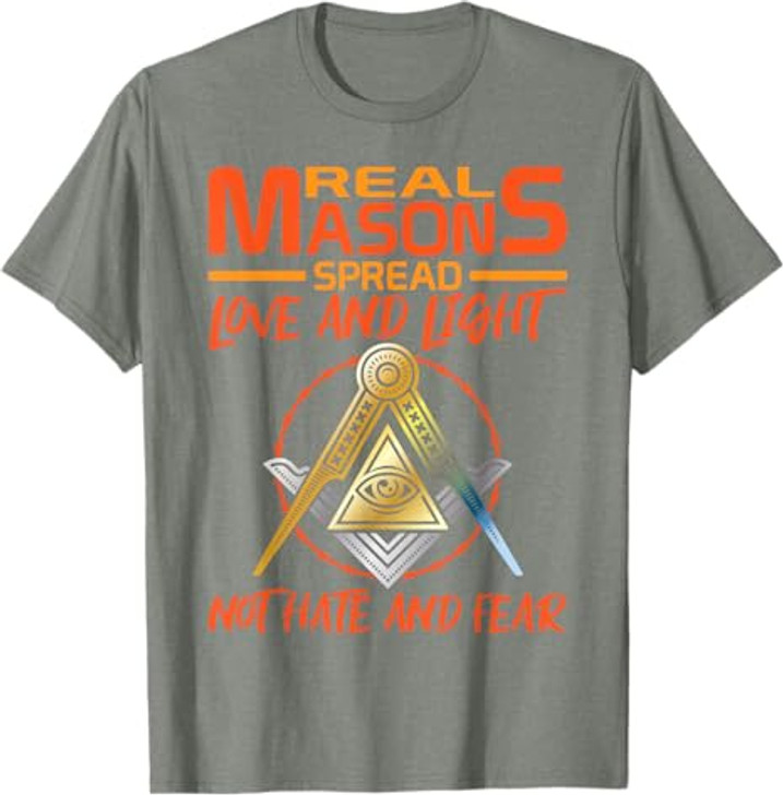 Freemason Real Masons Love and Light Masonic T-Shirt