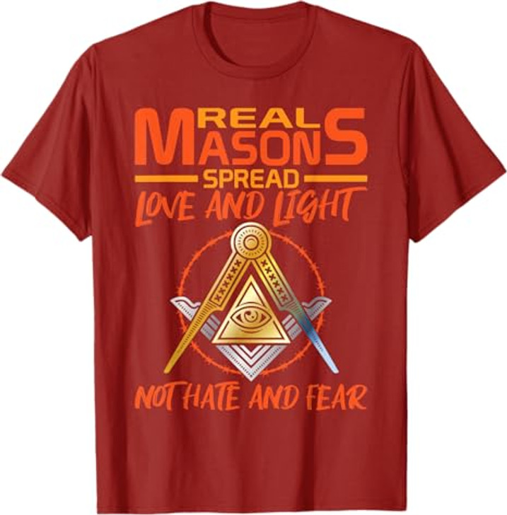 Freemason Real Masons Love and Light Masonic T-Shirt