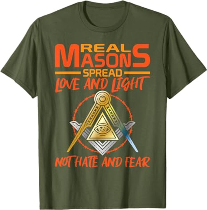 Freemason Real Masons Love and Light Masonic T-Shirt