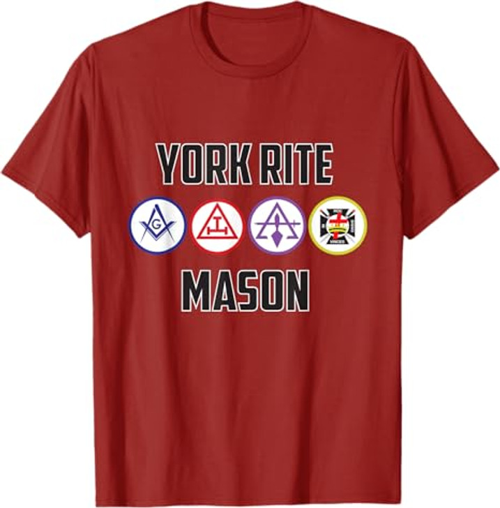 York Rite Mason T Shirt Masonic Tee T-Shirt