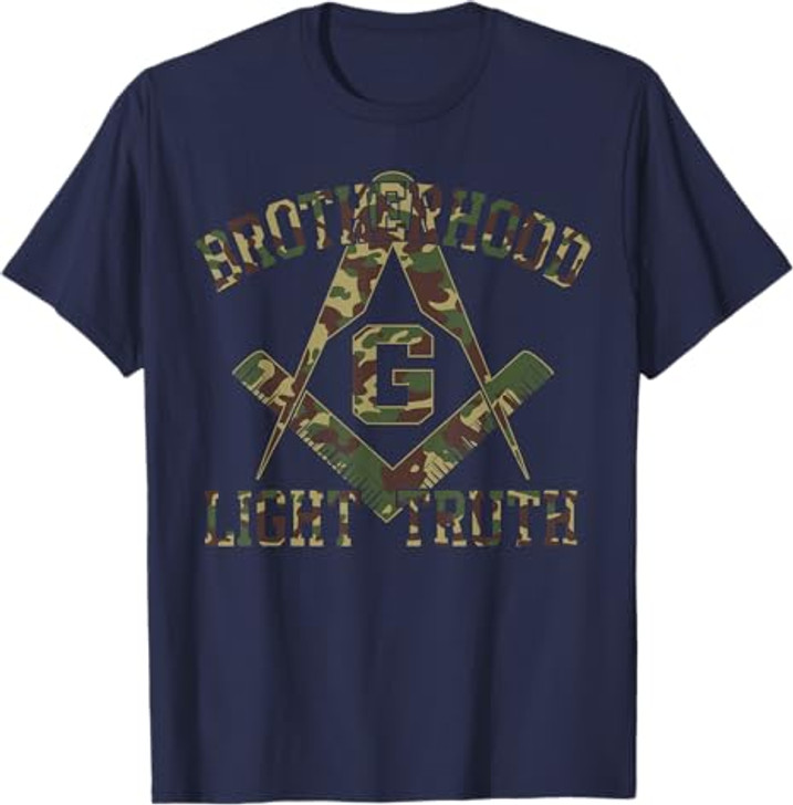 Brotherhood Light Truth Mason Masonic Camo Freemason T-Shirt