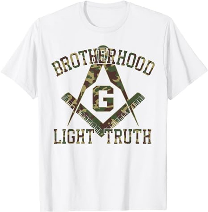 Brotherhood Light Truth Mason Masonic Camo Freemason T-Shirt