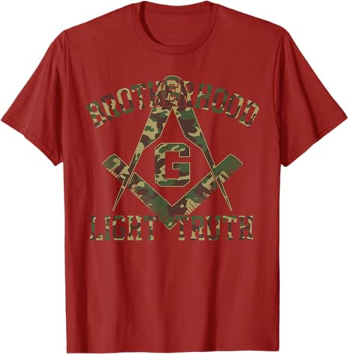 Brotherhood Light Truth Mason Masonic Camo Freemason T-Shirt