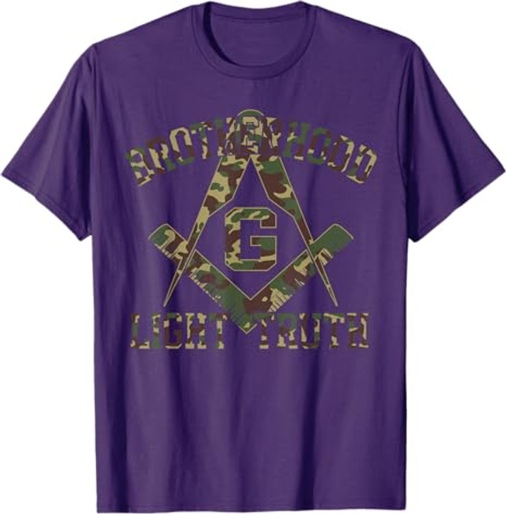 Brotherhood Light Truth Mason Masonic Camo Freemason T-Shirt