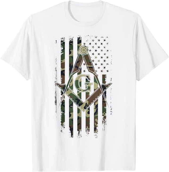 Masonic American Flag Square and Compass - Freemason T-Shirt T-Shirt