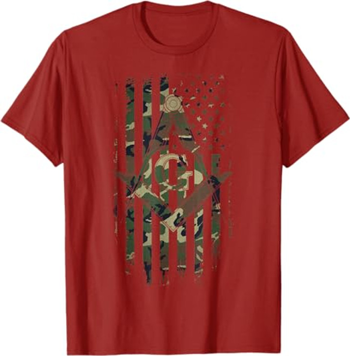 Masonic American Flag Square and Compass - Freemason T-Shirt T-Shirt